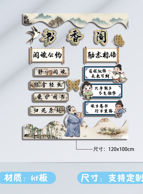 小学国风书香阁阅读公约泡沫装饰