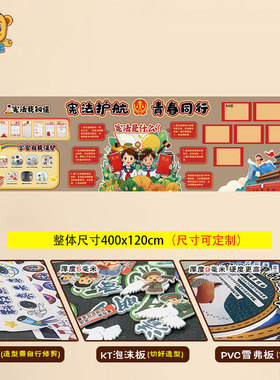 中学法治板报布置墙贴宪法是什么