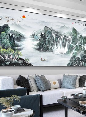 新中式山水画客厅装饰画