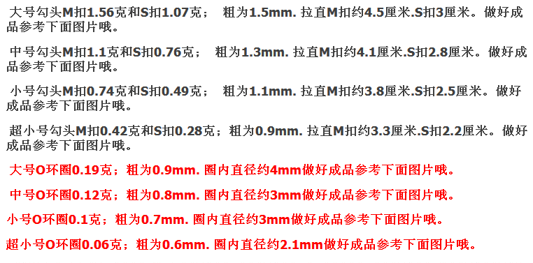 9999黄金项链扣 手链扣S扣M扣足金M钩头纯金W钩头黄金O圈DIY配件 - 图3