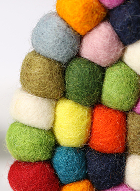 编织羊毛毡球球法器垫尼泊尔手工