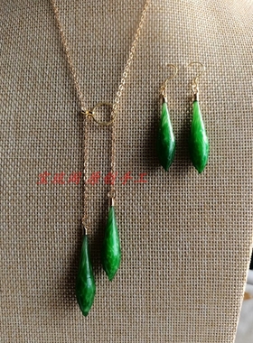 原创手工民国老琉璃耳环组合项链