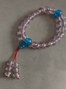 diy浅粉色琉璃珠子男士手链