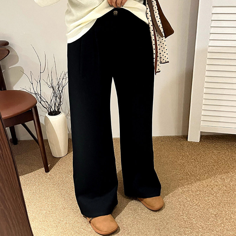 大码休闲裤高腰宽松阔腿裤2025冬季新款胖mm百搭直筒裤女西裤,淘宝优惠券,粉丝福利购,淘宝优惠卷