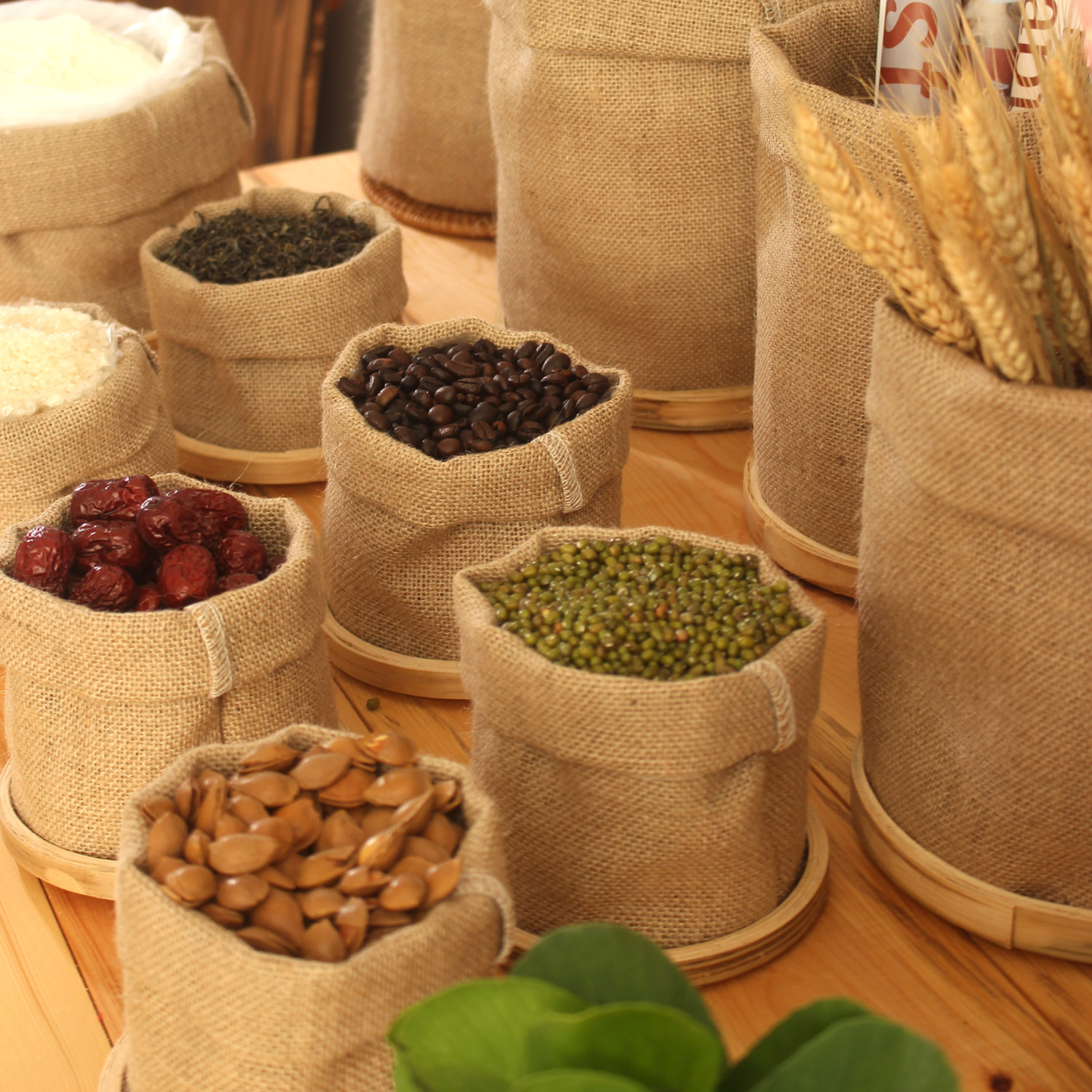 复古风麻布袋粗麻布干花大米干果店铺装饰圆底收纳袋水稻摄影道具,淘宝优惠券,粉丝福利购,淘宝优惠卷