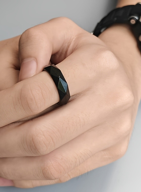 潮人戒指男多切面简约朋克嘻哈