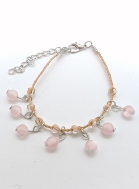 彩色小猫眼珠手链拉菲草许愿草幸运草手工编织旅游景点民族风饰品