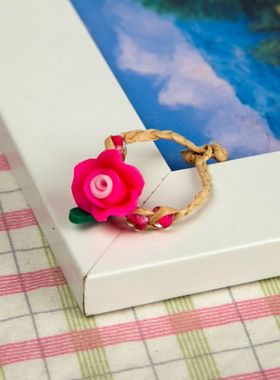 软陶幸运草女拉菲草民族