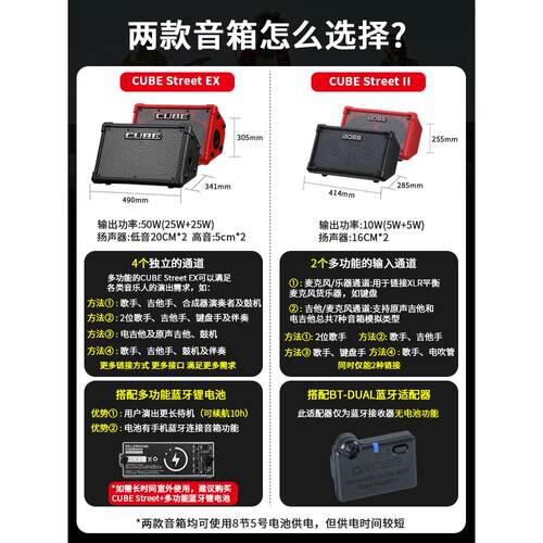 Roland罗兰音箱CUBE STREET EX BA330户外吉他弹唱AC便携路演音响 - 图2