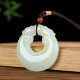 Natural Xinjiang Hotan Jade Double Dragon Guardian Peace Buckle Pendant Men's and Women's Jade Pendant Jade Pendant Jade Pendant Certificate