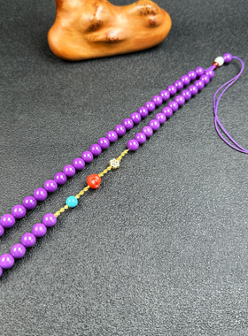 天然皇家紫云母项链 原创紫云母配南红佛头项链气质女款 水晶饰品