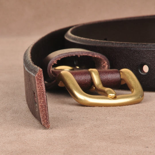 铜头＋纯皮  皮带女设计感小众真皮头层牛皮女士腰带配牛仔裤百搭