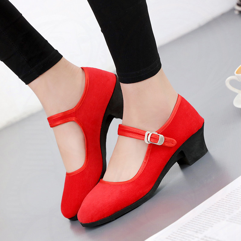 老北京布鞋女民国藏族舞鞋婆婆跳舞中跟考级黑跟鞋民族秧歌舞蹈鞋,淘宝优惠券,粉丝福利购,淘宝优惠卷