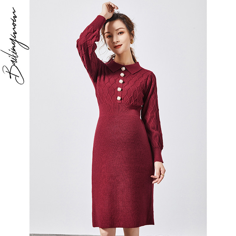 孕妇秋装2020年新款秋季时尚连衣裙 百伶妈妈连衣裙