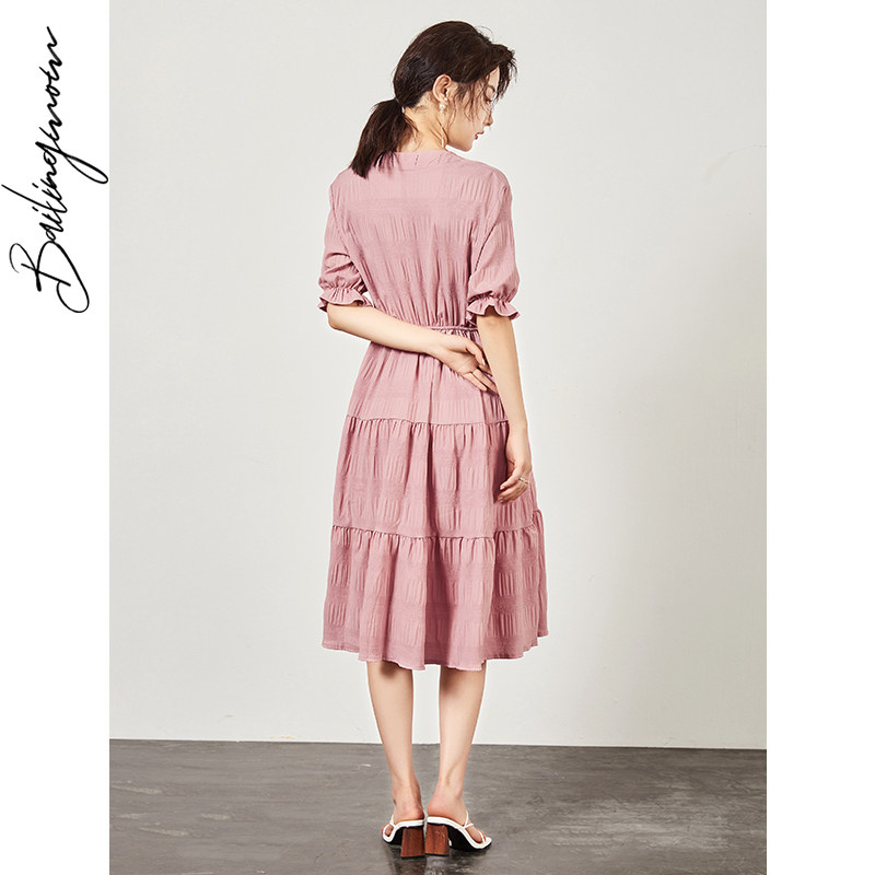 洋气孕妇装夏装辣妈孕晚期连衣裙 百伶妈妈连衣裙