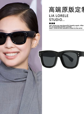 李大奔同款老钱风墨镜方框男士开车专用偏光显瘦太阳眼镜高级感男