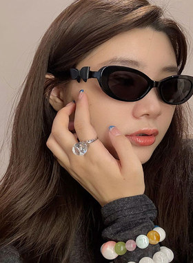 小香风蝴蝶结偏光墨镜女