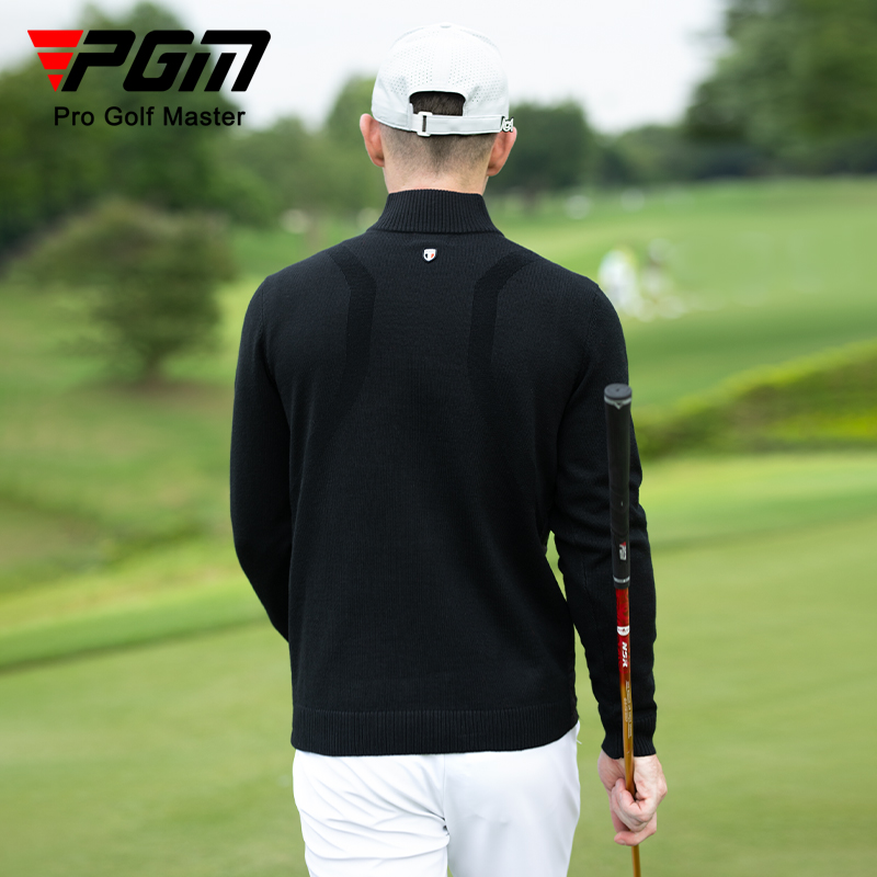 PGM高尔夫服装男装衣服加厚棉服外套上衣秋冬季羊毛衫毛衣长袖t恤 - 图1