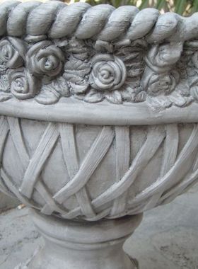 欧式风庭院浮雕盆栽花瓶工艺品