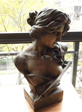 欧式风户外少女雕塑艺术品可定制