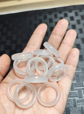 天然玛瑙戒指女小众设计高级感白月光玉髓戒新款潮时尚个性手饰