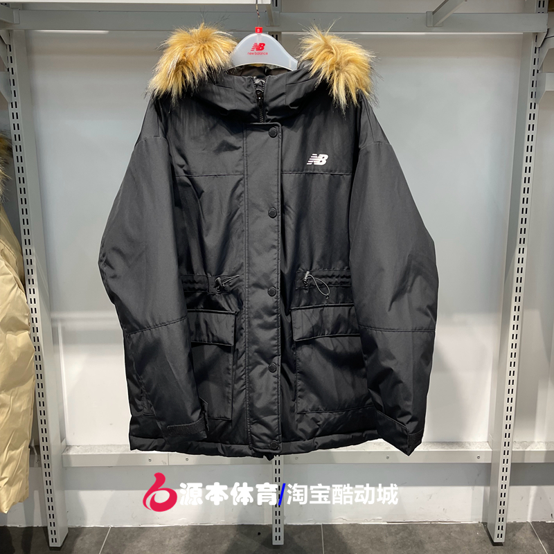 New Balance NB女款连帽时尚休闲保暖简约中长款羽绒服 AWJ33325