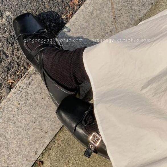 现 韩国东大门25春chic复古减龄方头蝴蝶结交叉皮带扣玛丽珍单鞋,淘宝优惠券,粉丝福利购,淘宝优惠卷