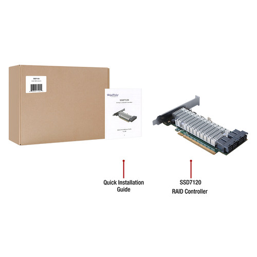 火箭 Highpoint SSD7120 U.2 NVMe SSD PCIe3.0x16 RAID5阵列卡 - 图1
