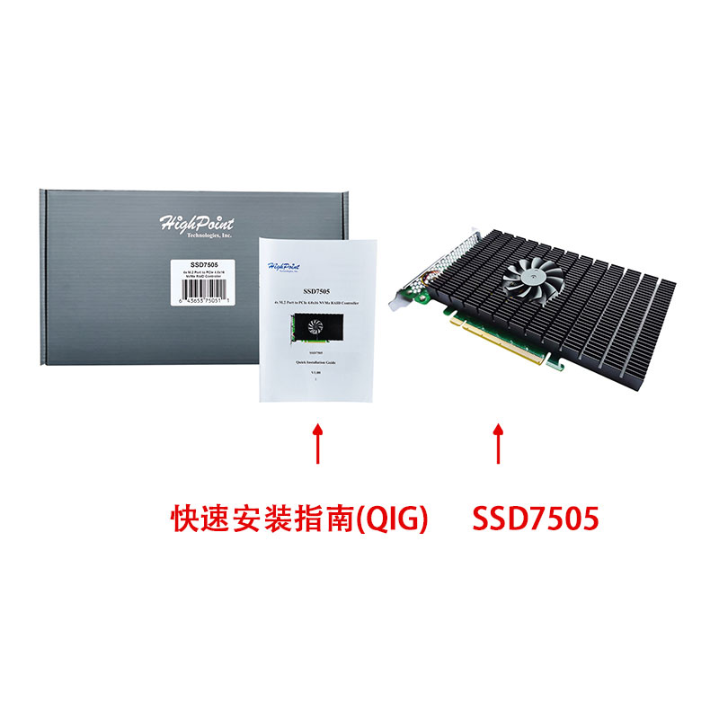 微辰火箭HighPoint SSD7505 RAID阵列卡PCIe 4.0阵列卡4xM.2 NVMe SSD-图3
