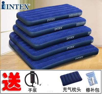 特價包郵intex加厚戶外植絨沙發氣墊床/單人摺疊氣墊雙人充氣床墊