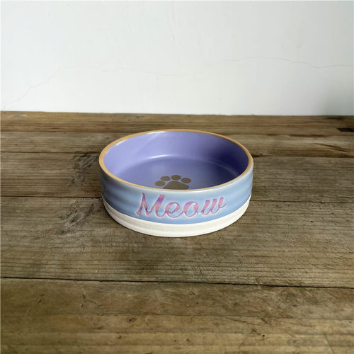 好看的~猫咪手绘碗陶瓷狗碗仓鼠食盆狗盆喝水猫粮碗宠物水碗食碗 - 图0