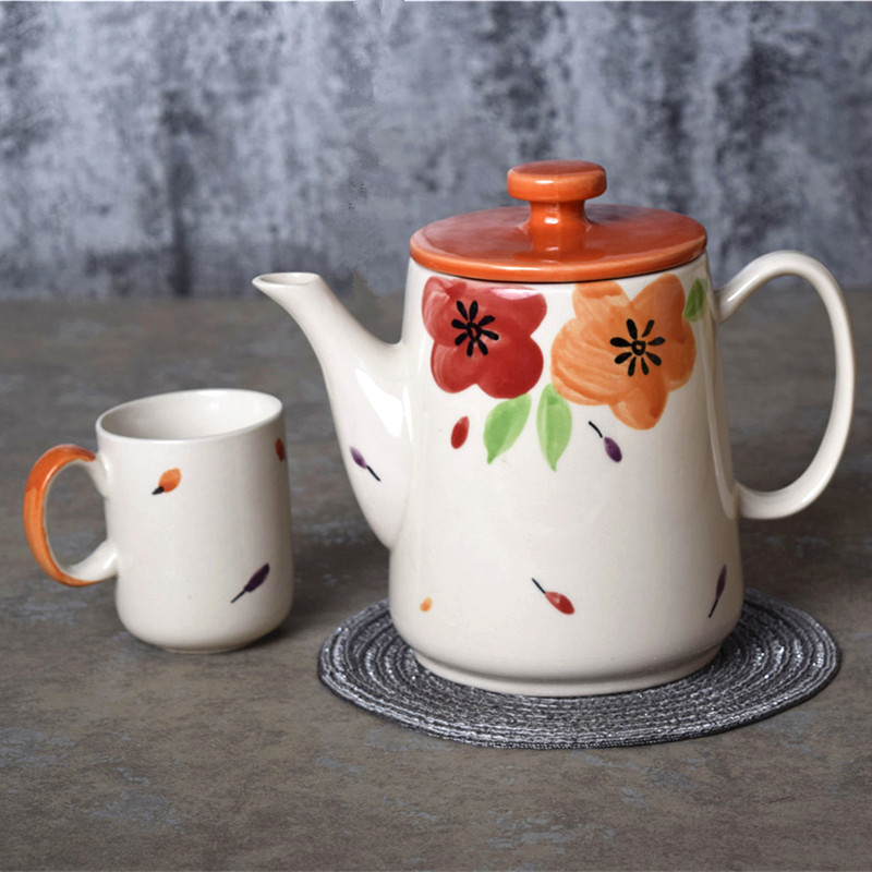创意手绘套具套装家欧式杯功夫茶具托盘泡茶茶壶具送礼一壶四杯