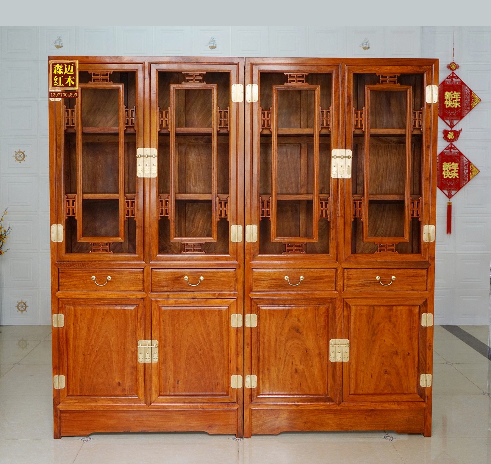 缅甸花梨红木书柜加厚独板实木书柜红木家具大果紫檀花梨木,淘宝优惠券,粉丝福利购,淘宝优惠卷