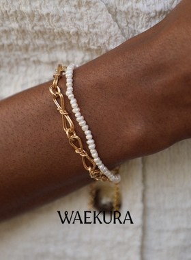 法国小众设计师WAEKURA25春夏Deia天然珍珠经典优雅光泽双层手链