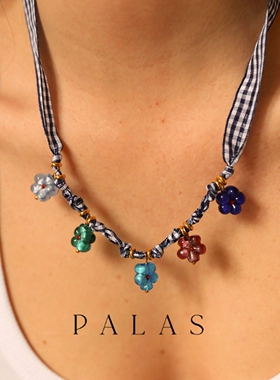 法国PALAS正品代购Picnic春日野餐水果花牛角包法式田园布艺项链