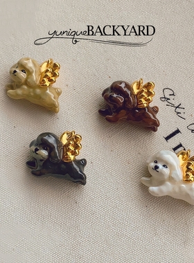 小众设计师yuniqueBACKYARD比熊贵宾小泰迪小天使吊坠手链项链