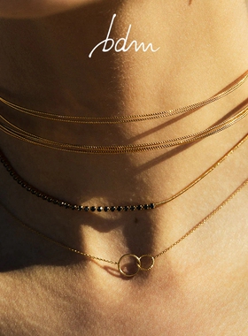 巴黎设计师BDM代购Saran水晶闪耀纤细蛇骨链拼接choker手项链戒指