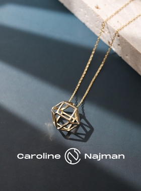 巴黎Caroline Najman正品WATER神秘魔方水立方镂空立体毛衣长项链
