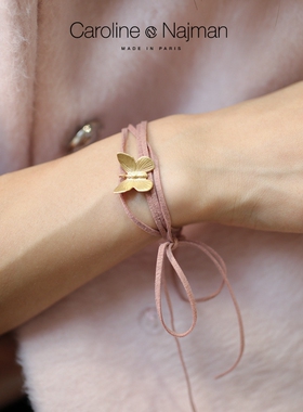 巴黎Caroline Najman正品代购BUTTERFLY蝴蝶手绳项链choker可调节
