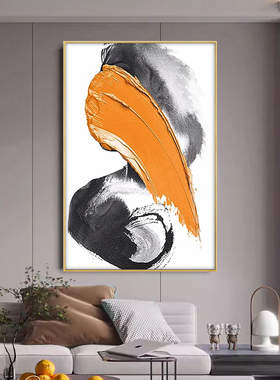 手绘油画立体抽象黑白棕色轻奢极简装饰画玄关肌理画客厅沙发挂画