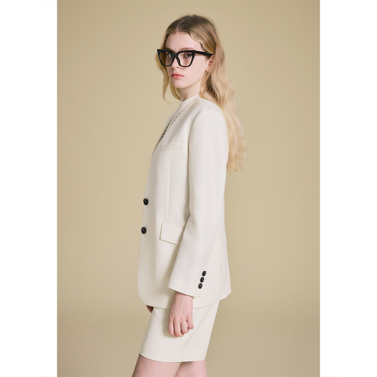 PSALTER诗篇无领通勤职场高级感百搭西装外套女上衣2025春新款 - 图1