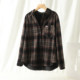 Women's velvet shirt jacket winter one-piece velvet plaid shirt