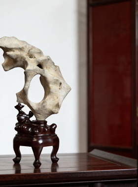 天然太湖石客厅书房清供摆件手把件把玩供石苏工底座奇石装饰原石