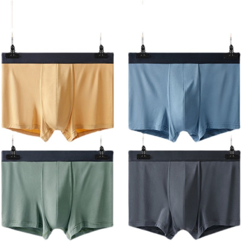 Z895男士内裤纯棉透气无痕中腰纯色简约平角裤抗菌运动四角短裤男,淘宝优惠券,粉丝福利购,淘宝优惠卷