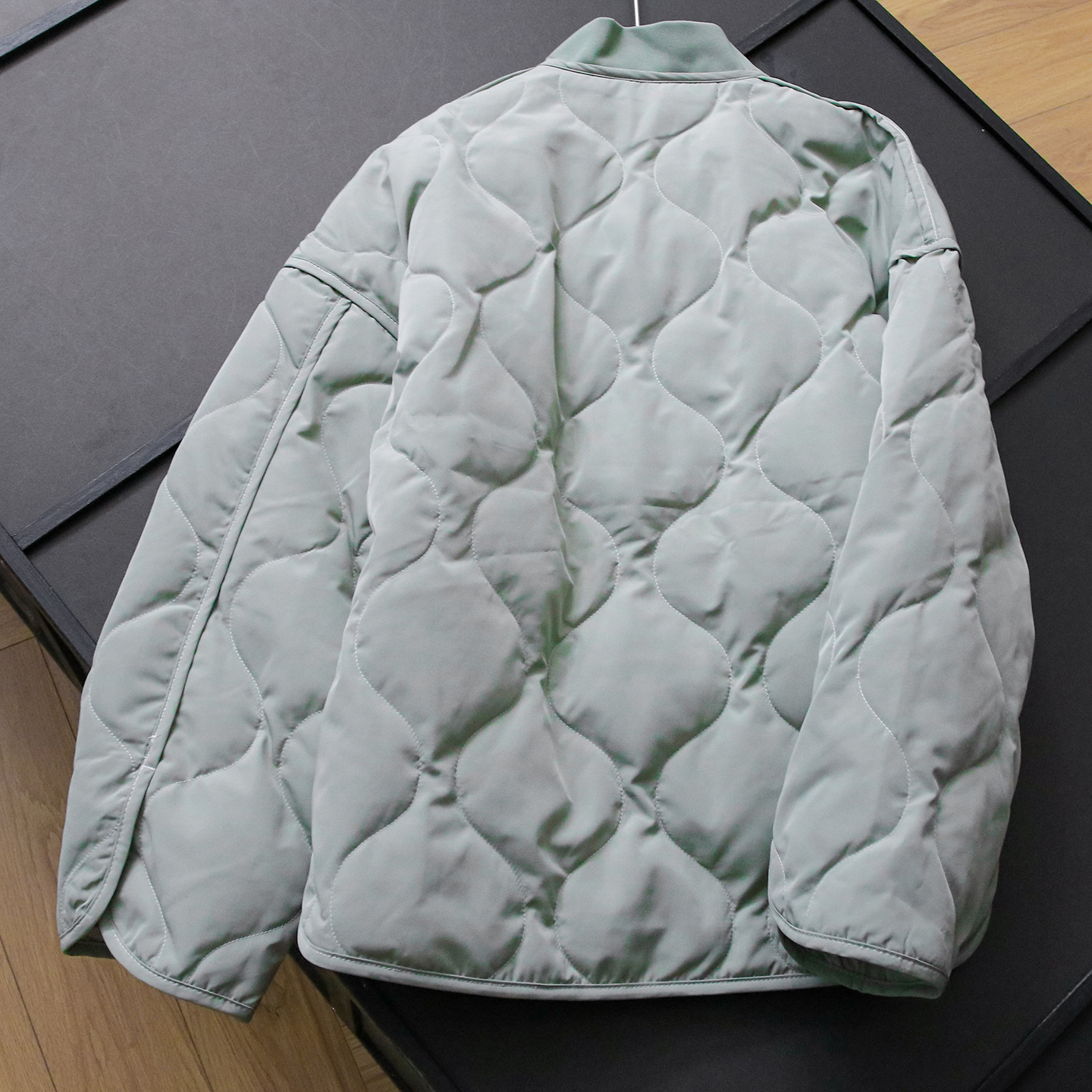 纯色宽松版型绗缝立领休闲夹克外套2025冬季新款长袖羽绒服女B684 - 图0