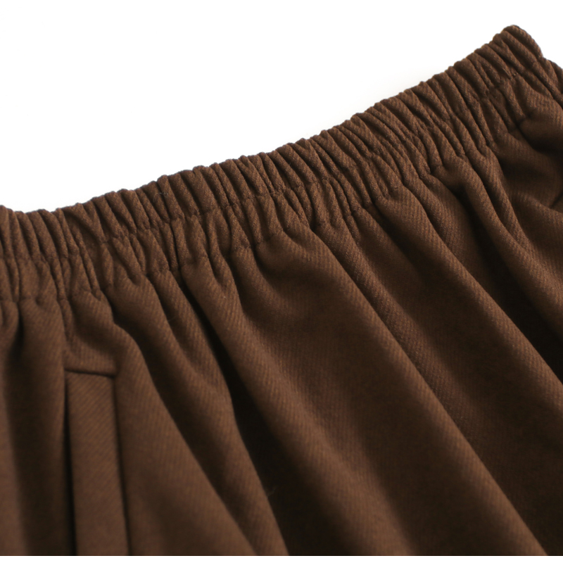 纯色显瘦高腰松紧腰2024秋季通勤气质长裙a字裙百搭女半身裙F881 - 图1