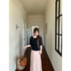 Chestnut Xixi Yunjian Yayun ຕາຫນ່າງ lantern sleeves tie waist ການອອກແບບແຂນສັ້ນດ້ານເທິງສໍາລັບແມ່ຍິງ summer