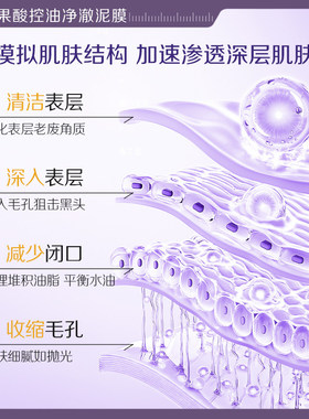 瑜然美紫苏果酸泥膜收缩毛孔男女