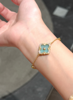 布吉拉提歌剧院opera手链女布契拉丝贝母天河石四叶草轻奢高级感