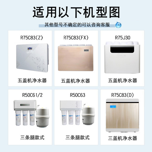 适用惠而浦净水器 R75C83(FX)/R75C83(Z)/R75J30反渗透净水机滤芯 - 图0